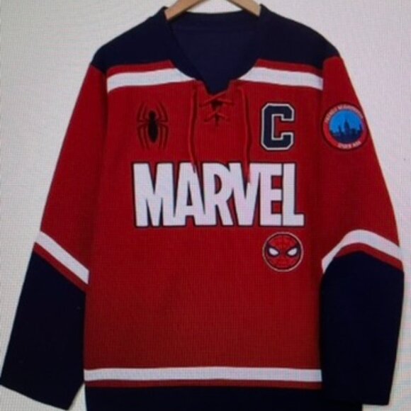 Marvel Spider-Man Embroidered Hockey Jersey  - Picture 1 of 14